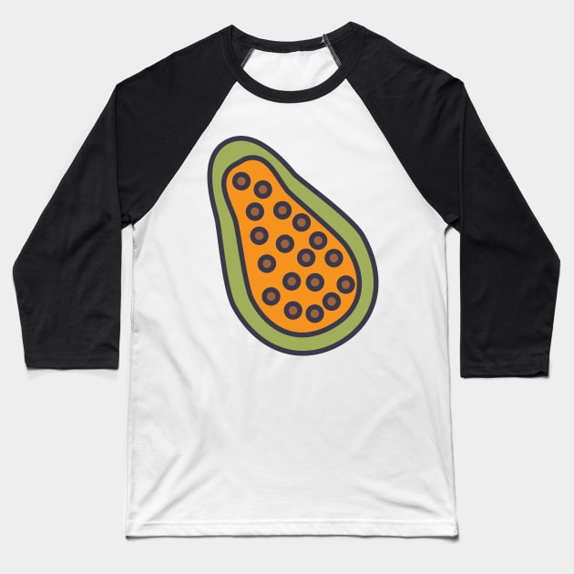 Cute Papaya Baseball T-Shirt by Jonathan Wightman